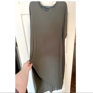 Torrid Olive T-shirt Dress with slit 2X